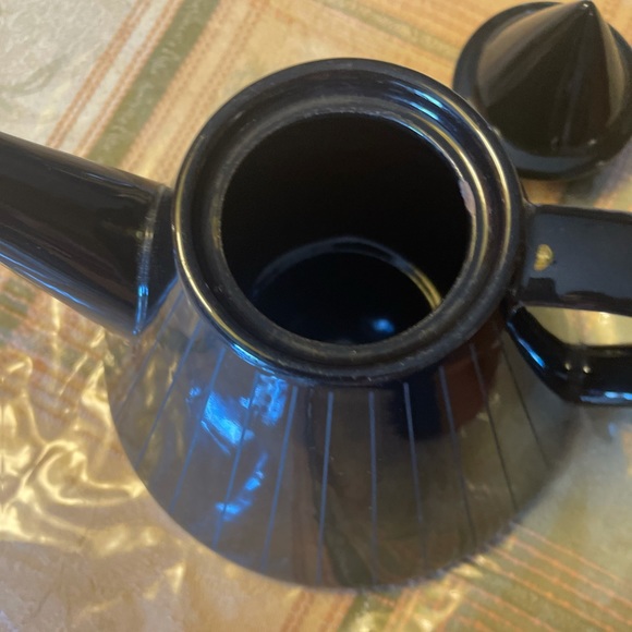 TOSCANY Vintage Midcentury Art Deco Claudia Shuride BLACK Teapot - Picture 2 of 4